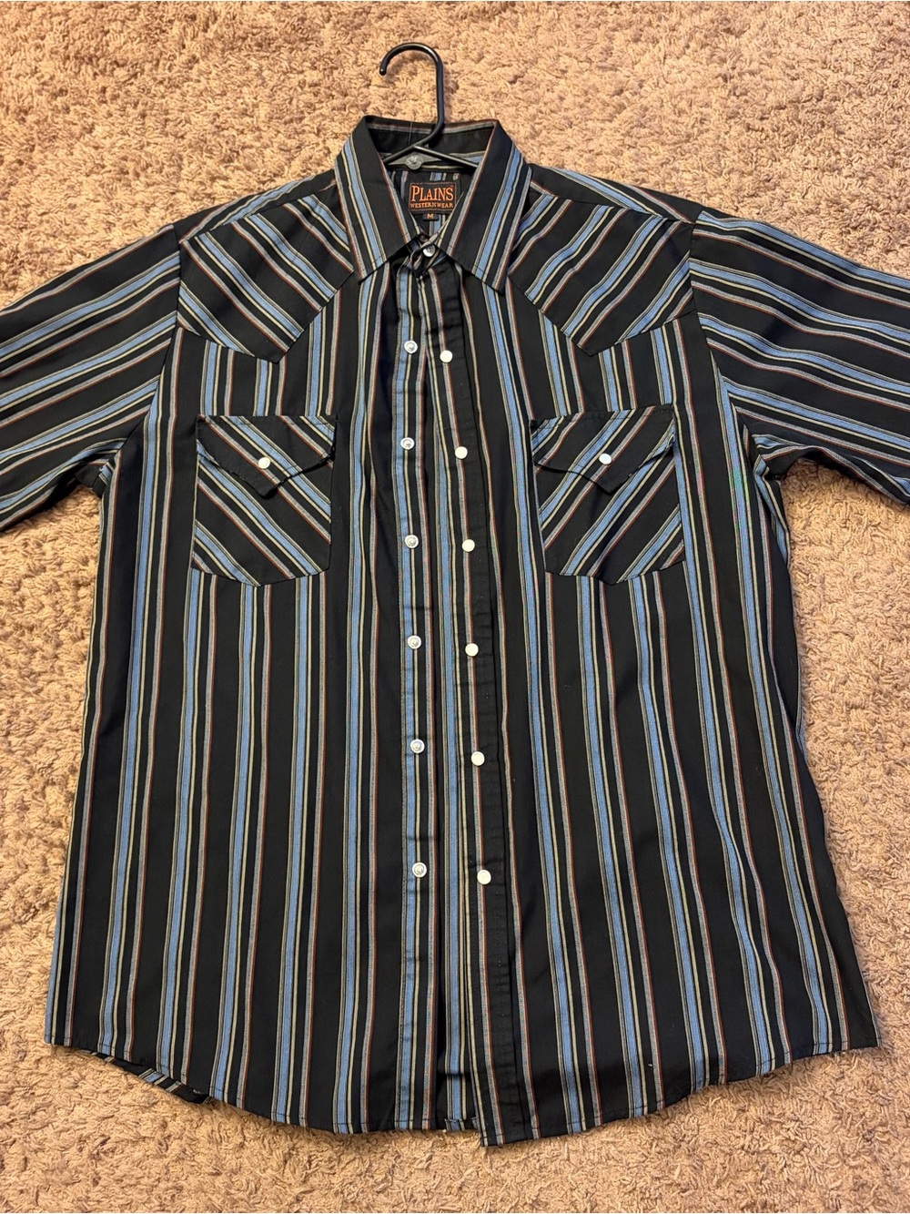 Ely Western Plains “pearl snap” dress shirt VGUC